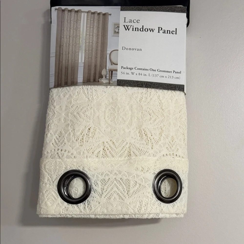 Lace Window Panel Curtain - Cream